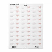Elegant Roze Strik Bloem Retouradres Sticker (Full Sheet)