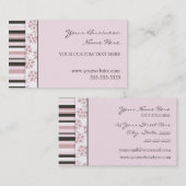Elegant roze stripes Visitekaartjes (Voorkant / Achterkant)