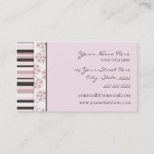 Elegant roze stripes Visitekaartjes (Achterkant)