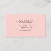 Elegant roze strippatroon visitekaartje (Achterkant)