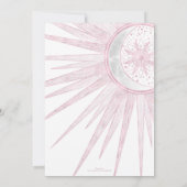 Elegant roze Sun Moon Doodle Mandala White Design Kaart (Achterkant)