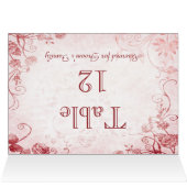 Elegant roze tabelnaam Kaart (Binnen Horizontaal (Boven))