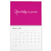 elegant roze Terug naar School Pattern Kalender (Feb 2027)