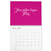 elegant roze Terug naar School Pattern Kalender (Jan 2027)