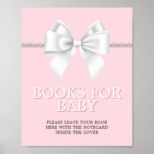 Elegant Roze Tiffany Baby shower Boeken Teken Poster