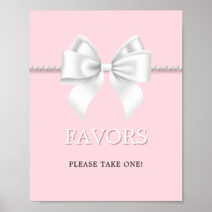 Elegant Roze Tiffany Baby shower Guest Favors Sign Poster