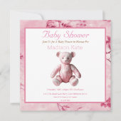  Elegant Roze Toile Baby shower Celebration (Voorkant)