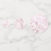 Elegant Roze Toile de Jouy Picknick Baby shower Confetti (Voorkanten)