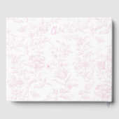 Elegant Roze Toile Print Meisje Baby shower Gastenboek (Achterkant)