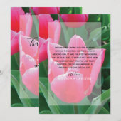 Elegant roze tulpen bruiloft Hartelijk dank Bedankkaart (Voorkant / Achterkant)
