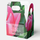 Elegant roze tulps Weddenschap Bedankdoosjes (Geopend)