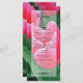 Elegant roze tulps Weddenschap Menu (Voorkant / Achterkant)