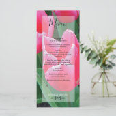 Elegant roze tulps Weddenschap Menu (Staand voorkant)