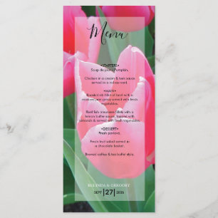 Elegant roze tulps Weddenschap Menu