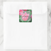 Elegant roze tulps Weddenschap Vierkante Sticker (Tas)