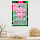Elegant roze Tulps Wedding Seding Chart Poster (Keuken)