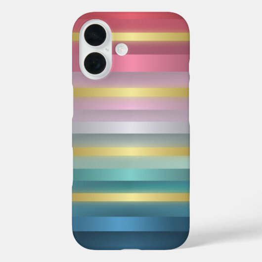 Elegant roze Turquoise Gold Stripes Case-Mate iPhone Case (Achterkant)