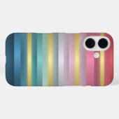 Elegant roze Turquoise Gold Stripes Case-Mate iPhone Case (Achterkant (horizontaal))