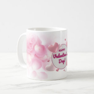 Elegant roze Valentijnsdag Koffiemok