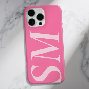 Elegant roze vet Initiaal monogram iPhone 16 Pro Max Hoesje