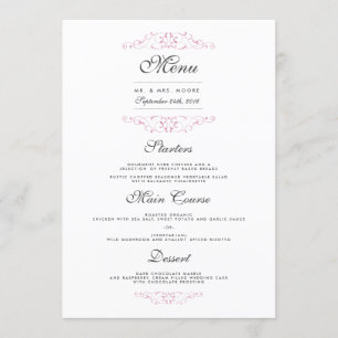 Elegant Roze Vlaams Binnendringmenu Menu