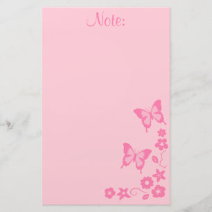 Elegant roze vlinder Girl Briefpapier