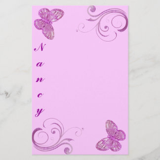 "Elegant roze vlinder" mooie uitdrukkingen Briefpapier