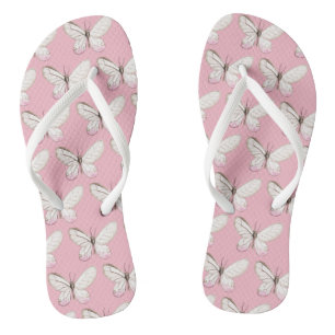 Elegant roze vlinderpatroonpatronen Teenslippers