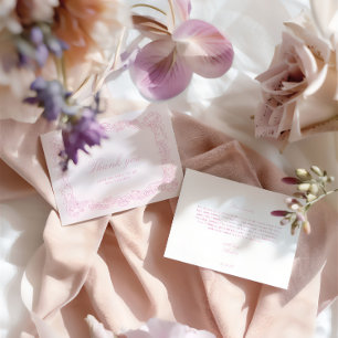 Elegant  roze Vrijgezellenfeest bedankje Bedankkaart