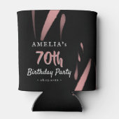 Elegant Roze Waterverf 70ste Verjaardagsfeestje Blikjeskoeler (Achterkant)