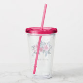 Elegant roze Waterverf aangepaste tekst Acryl Drinkbeker (Achterkant)
