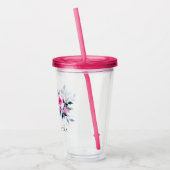 Elegant roze Waterverf aangepaste tekst Acryl Drinkbeker (Links)