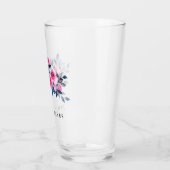 Elegant roze Waterverf aangepaste tekst Glas (Links)
