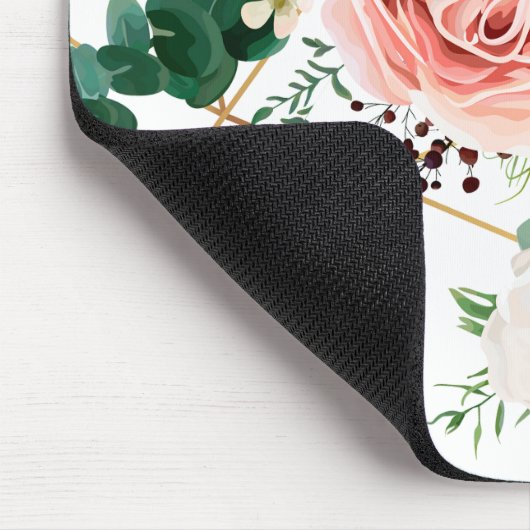 Elegant roze Waterverf bloemen botanisch Muismat (Hoek)