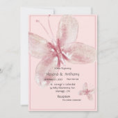 Elegant roze Waterverf Butterfly Kaart (Voorkant)