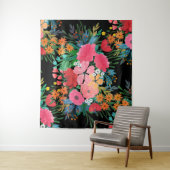 Elegant roze waterverf Floral Bouquet Design Wandkleed (In situ)
