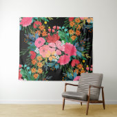 Elegant roze waterverf Floral Bouquet Design Wandkleed (In Situ (horizontaal))