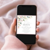 Elegant roze Waterverf Floral Bridal Brunch Kaart