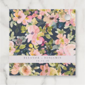 Elegant roze Waterverf Floral Custom Wedding Bedankjes Labels (Achterkant)