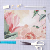 Elegant roze Waterverf Floral ontkoppeling Tissuepapier (Craft)