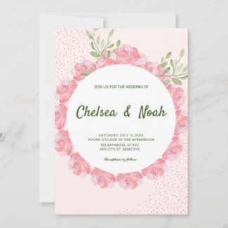 Elegant roze waterverf Floral Uitnodiging