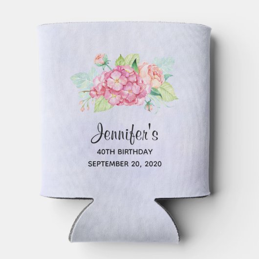 Elegant roze Waterverf Flower Bouquet Birthday Blikjeskoeler (Achterkant)