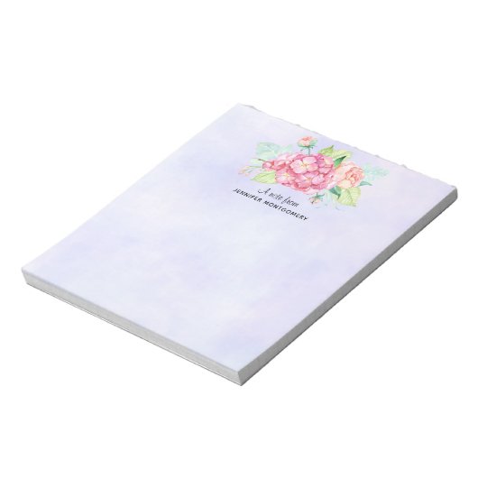 Elegant roze Waterverf Flower Bouquet Notitieblok (Gedraaid)