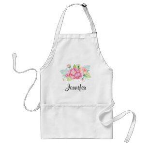 Elegant roze Waterverf Flower Bouquet Standaard Schort