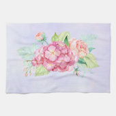 Elegant roze Waterverf Flower Bouquet Theedoek (Horizontaal)