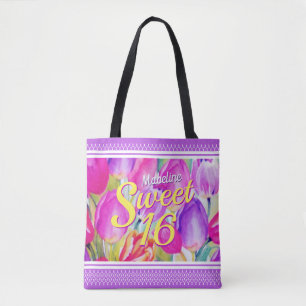 Elegant roze Waterverf met Violet Trim Draagtas