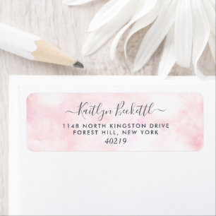 Elegant roze Waterverf Return Address Labels