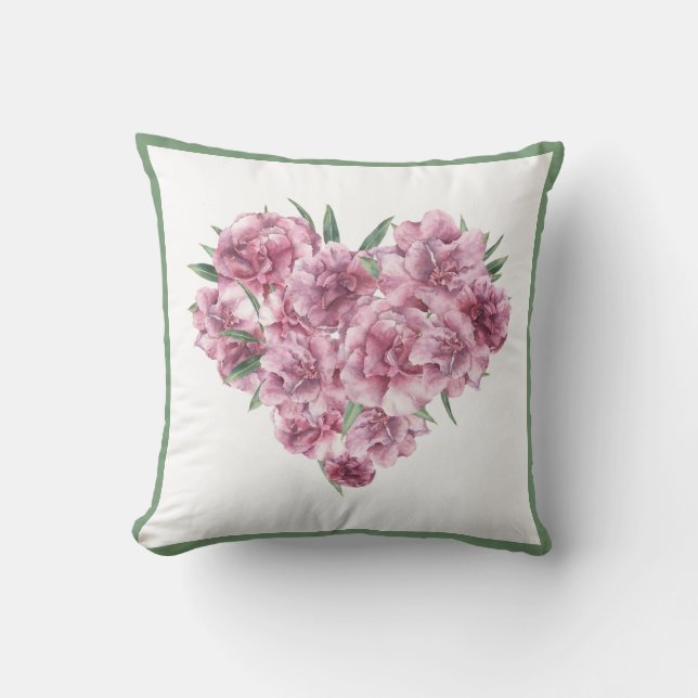 Elegant roze Waterverf Rozen Botan Ical Greenery Kussen (Voorkant)