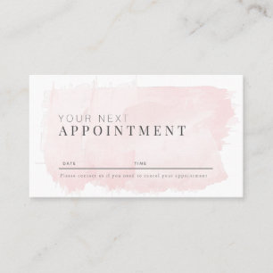 Elegant roze Waterverf Salon Appointment Card Visitekaartje