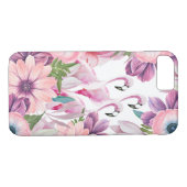 Elegant roze waterverf tropische flamingo floral Case-Mate iPhone case (Achterkant (Horizontaal))